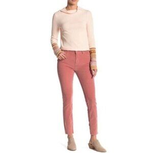 Free People High Rise Skinny Cords Size 25 Frayed Hem Pink Modern Mauve New